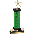Premium Single Green Carbon Fiber Third Place Skater Trophy