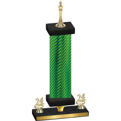 Premium Single Green Carbon Fiber Year Chess Trophy