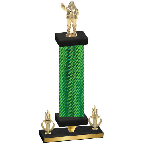 Premium Single Green Carbon Fiber Victory Holiday Trophy