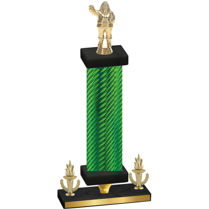 Premium Single Green Carbon Fiber Victory Holiday Trophy