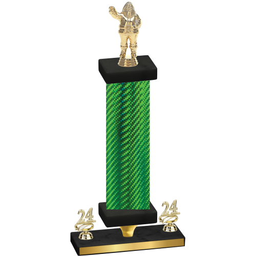 Premium Single Green Carbon Fiber Year Holiday Trophy
