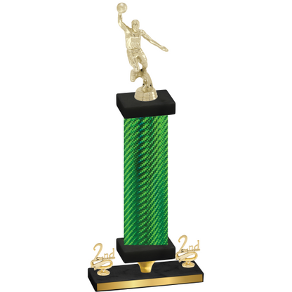 Premium Single Green Carbon Fiber Second Place Basketball Trophy
