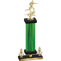 Premium Single Green Carbon Fiber Victory Flag Football Trophy