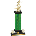 Premium Single Green Carbon Fiber Year Flag Football Trophy