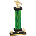 Premium Single Green Carbon Fiber First Place Fishing Trophy