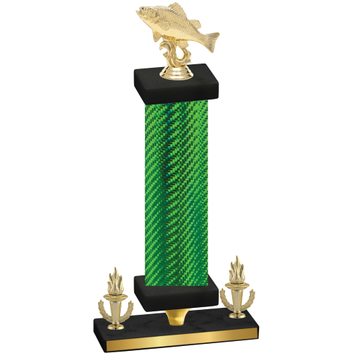 Premium Single Green Carbon Fiber Victory Fishing Trophy