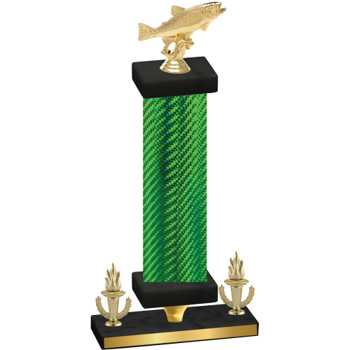 Premium Single Green Carbon Fiber Victory Fishing Trophy