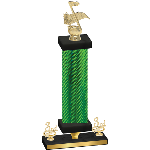 Premium Single Green Carbon Fiber Third Place Music Trophy