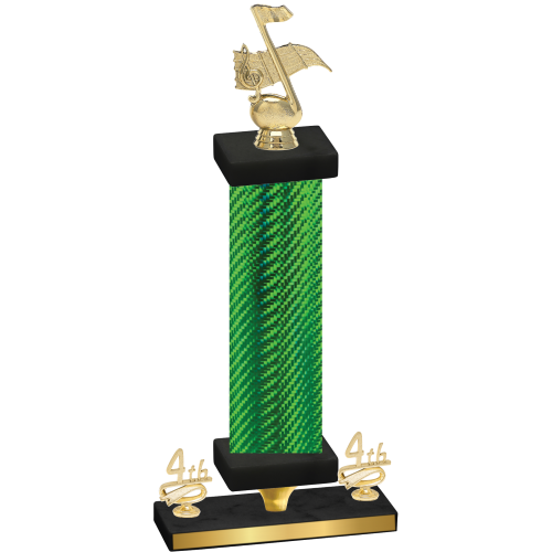 Premium Single Green Carbon Fiber Fourth Place Music Trophy