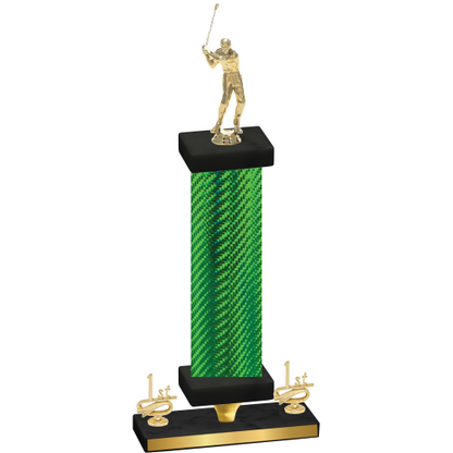 Premium Single Green Carbon Fiber First Place Golf Trophy