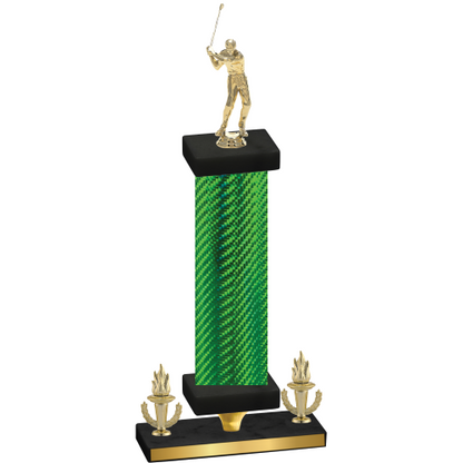 Premium Single Green Carbon Fiber Victory Golf Trophy