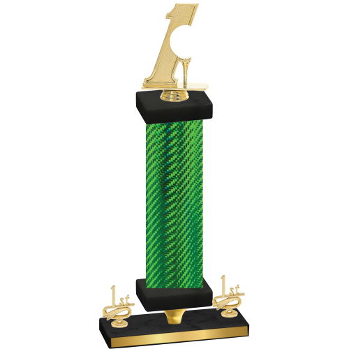 Premium Single Green Carbon Fiber First Place Golf Trophy