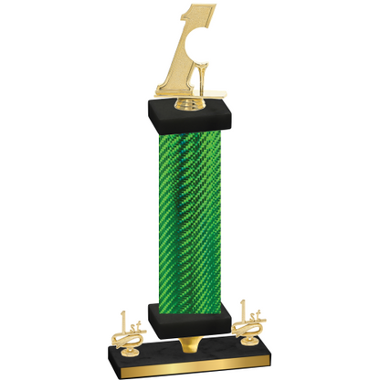 Premium Single Green Carbon Fiber First Place Golf Trophy