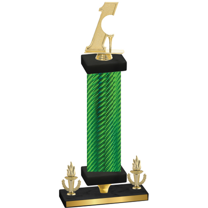 Premium Single Green Carbon Fiber Victory Golf Trophy
