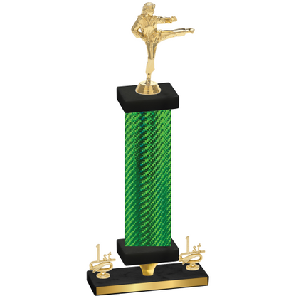 Premium Single Green Carbon Fiber First Place Karate Trophy
