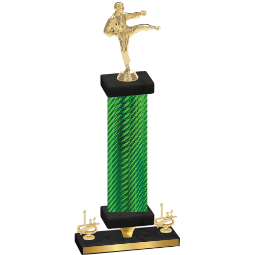 Premium Single Green Carbon Fiber First Place Karate Trophy
