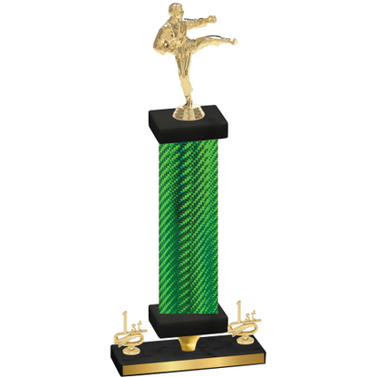 Premium Single Green Carbon Fiber First Place Karate Trophy