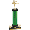 Premium Single Green Carbon Fiber Second Place Karate Trophy