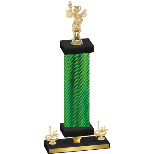 Premium Single Green Carbon Fiber First Place Academics Trophy