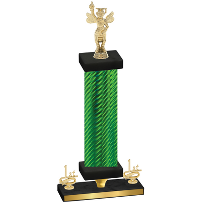 Premium Single Green Carbon Fiber First Place Academics Trophy