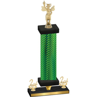 Premium Single Green Carbon Fiber Second Place Academics Trophy