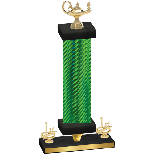Premium Single Green Carbon Fiber First Place Academics Trophy