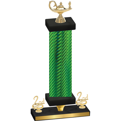 Premium Single Green Carbon Fiber Second Place Academics Trophy