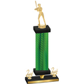 Premium Single Green Carbon Fiber Second Place Softball Trophy
