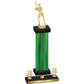 Premium Single Green Carbon Fiber Year Softball Trophy