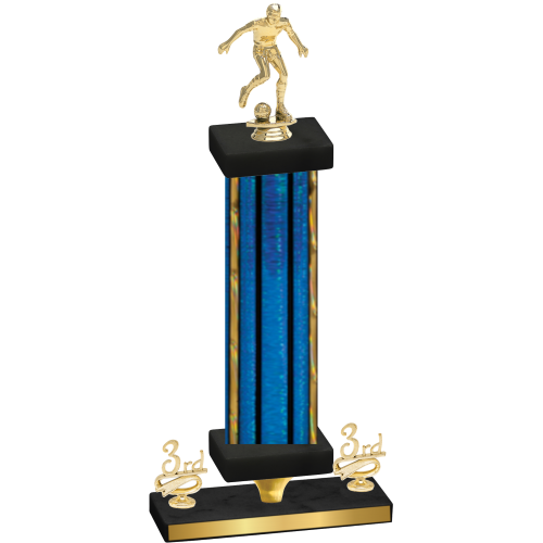 Premium Single Blue Glacier Third Place Soccer Trophy