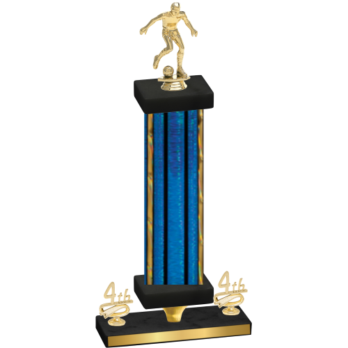 Premium Single Blue Glacier Fourth Place Soccer Trophy