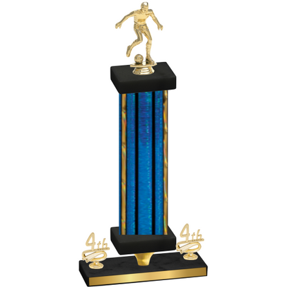 Premium Single Blue Glacier Fourth Place Soccer Trophy