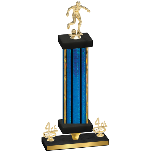 Premium Single Blue Glacier Fourth Place Soccer Trophy