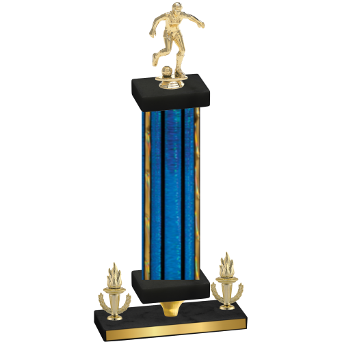 Premium Single Blue Glacier Victory Soccer Trophy