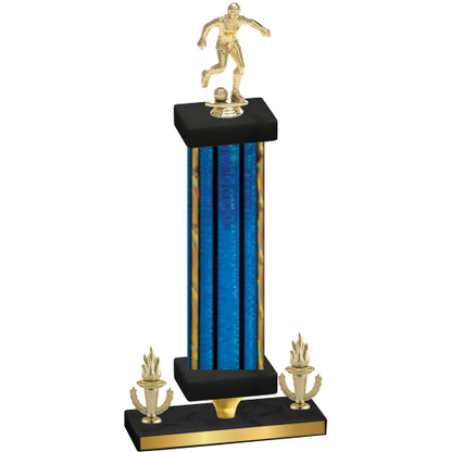 Premium Single Blue Glacier Victory Soccer Trophy