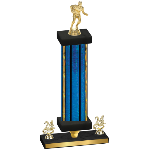 Premium Single Blue Glacier Year Rugby Trophy
