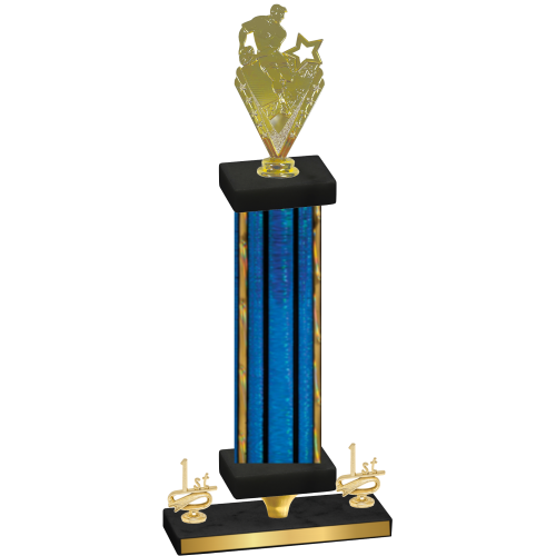 Premium Single Blue Glacier First Place Rugby Trophy