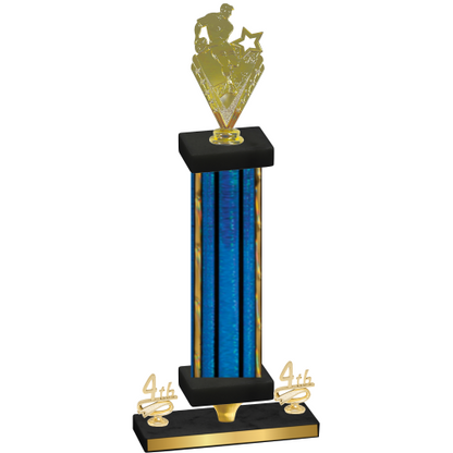Premium Single Blue Glacier Fourth Place Rugby Trophy