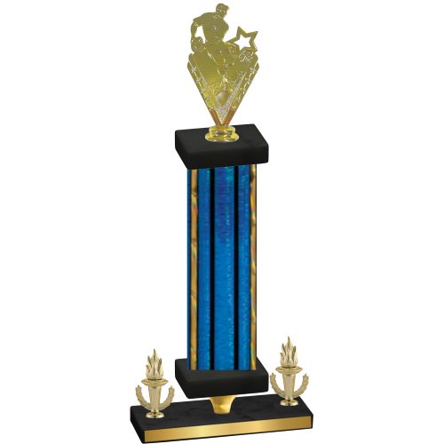 Premium Single Blue Glacier Victory Rugby Trophy
