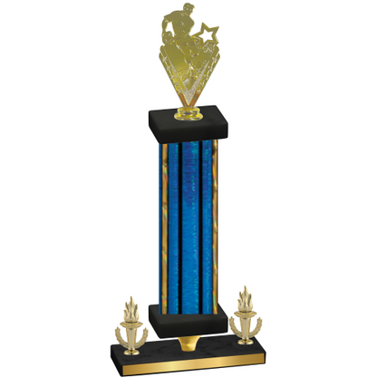 Premium Single Blue Glacier Victory Rugby Trophy