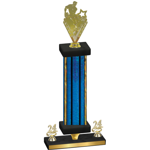 Premium Single Blue Glacier Year Rugby Trophy