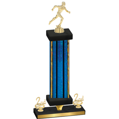 Premium Single Blue Glacier Second Place Running Trophy