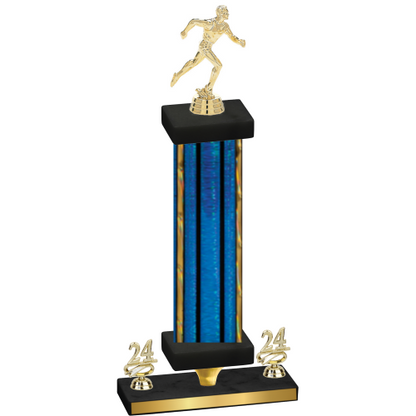 Premium Single Blue Glacier Year Running Trophy