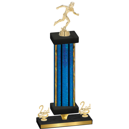 Premium Single Blue Glacier Second Place Running Trophy