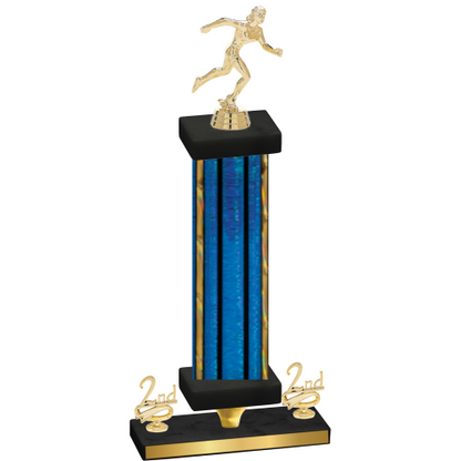 Premium Single Blue Glacier Second Place Running Trophy