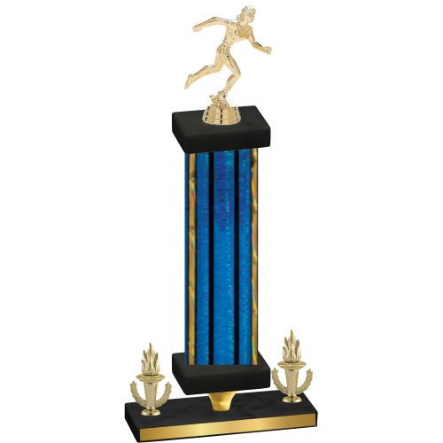 Premium Single Blue Glacier Victory Running Trophy