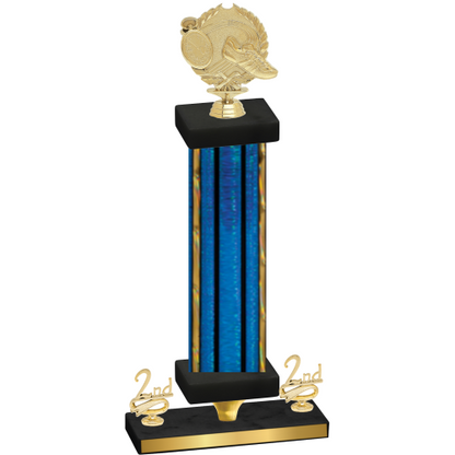 Premium Single Blue Glacier Second Place Running Trophy