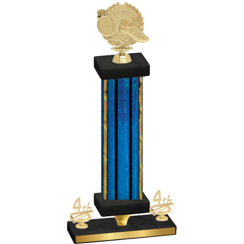 Premium Single Blue Glacier Fourth Place Running Trophy