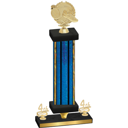 Premium Single Blue Glacier Fourth Place Running Trophy