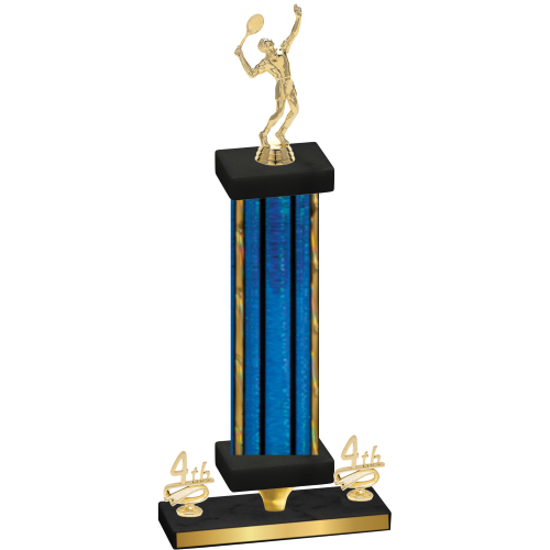 Premium Single Blue Glacier Fourth Place Tennis Trophy